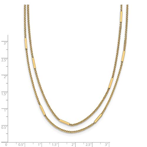 1,6 mm 14 Karat Gold poliert mehrreihige Halskette Schmuck Geschenke für Frauen – 46 cm, Metall