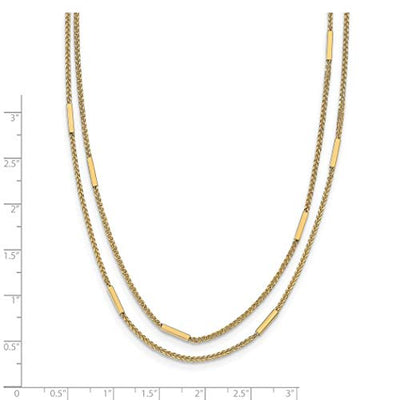 1,6 mm 14 Karat Gold poliert mehrreihige Halskette Schmuck Geschenke für Frauen – 46 cm, Metall