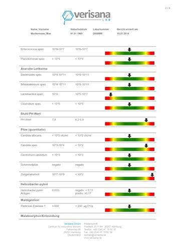 Gesundheitscheck Darm PLUS – Stuhltest für Leaky Gut/Durchlässiger Darm, Candida, Darmbakterien & Darmflora Status, Helicobacter-pylori, Alpha-1-Antitrypsin, Darmentzündungen – inkl. Laborbericht