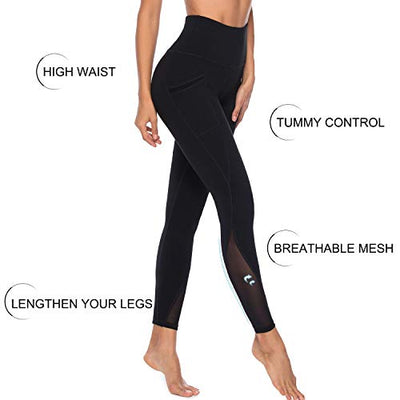 Persit Yoga Leggings Damen, Sporthose Yogahose Sport Leggins Tights für Damen, 40-42 (Herstellergröße L), Schwarz