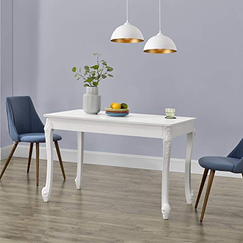 [en.casa] Esstisch für 4 Personen Küchentisch im Landhausstil Weiß Esszimmertisch Tisch Esszimmer MDF 76x116x66cm