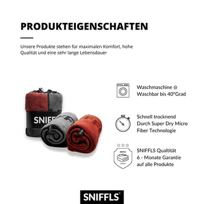 Sniffls® Premium Hundehandtuch (2er-Pack, Weich u. Waschbar) Extra saugfähig und schnell trocknendes Mikrofaser Handtuch für kleine und große Hunde, Perfektes Hundezubehör mit praktischer Tasche