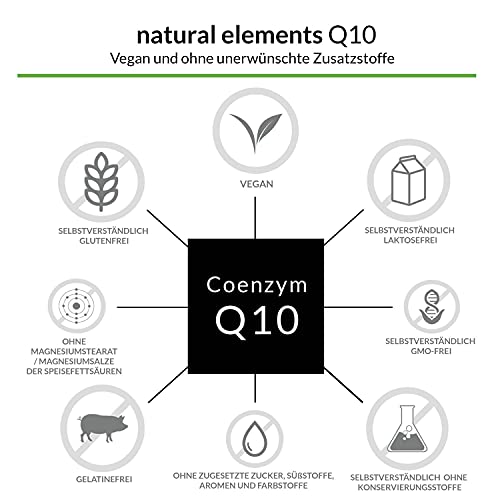 Coenzym Q10-200mg pro Kapsel - 120 vegane Kapseln - Hochwertiges Q10 aus pflanzlicher Fermentation - Laborgeprüft, hochdosiert, vegan