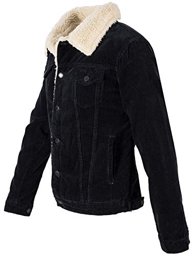 Rock Creek Herren Cordjacke Winterjacke Teddyfutter Jeansjacke Herrenjacke Herren Winter Jacken Teddyfellkragen Parka Warm H-211 Navy L