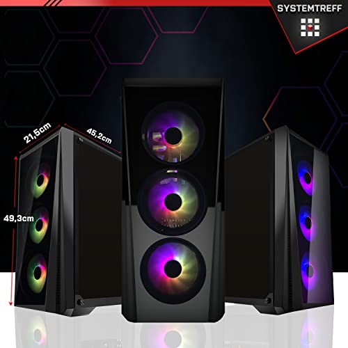 SYSTEMTREFF® Gaming PC AMD Ryzen 5 4500 6x4.1GHz | Nvidia GeForce RTX 3060 12 GB DX12 | 512GB M.2 NVMe | 32GB DDR4 RAM | Windows 11 | WLAN Desktop Computer Rechner für Gamer, Zocker & Streamer