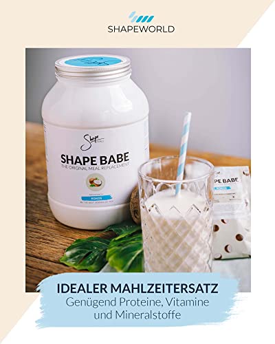 Shape World Shape Babe Mahlzeitenersatz in Pulverform (Kokos) | (1120g) | Idealer Mahlzeitersatz zum Abnehmen | Langanhaltendes Sättigungsgefühl | Schnell Zubereitet