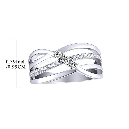 JO WISDOM Damen ring breit silber 925 mit 3A Zirkonia swarovski Verlobungsring,Schmuck für Frauen