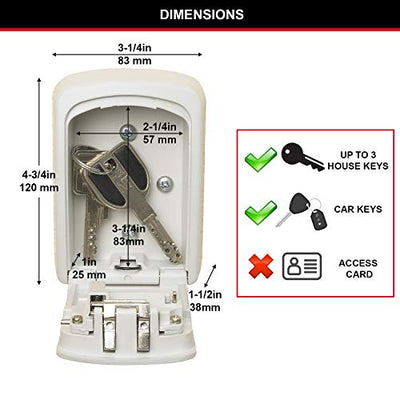 MASTER LOCK Schlüsseltresor [Weiß] [Medium] [Wandhalterung] - 5401EURD - Schlüsselsafe