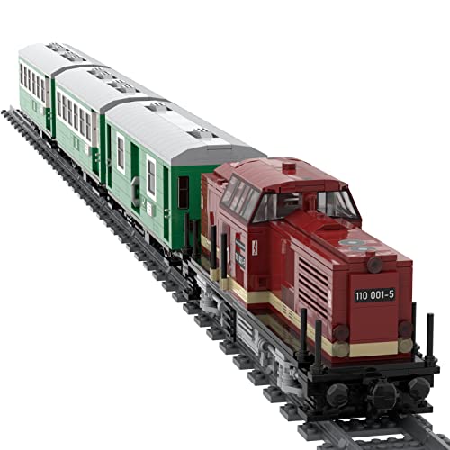 Likecom Technik Dampflokomotive Kopf Modell Bausteine, 2.4Ghz RC Zug mit Motor und Ladbar Zugkabine, 2733 Teile Lokomotive Bausatz Klemmbausteine, Kompatibel mit Lego Technic