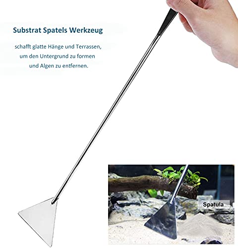 capetsma Aquascaping Tools, Lang Edelstahl Aquarium Pflanzenwerkzeuge Aquarium Pinzette Schere Spachtel Werkzeug Set Bonsai Kit Algenschaber Aquarium Reinigungsset für Aquarium Starter Kit