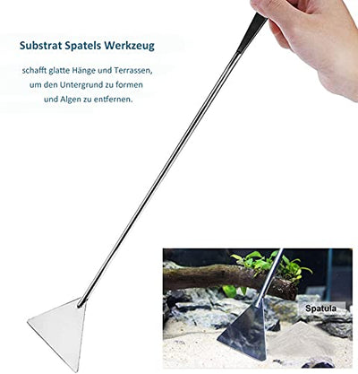 capetsma Aquascaping Tools, Lang Edelstahl Aquarium Pflanzenwerkzeuge Aquarium Pinzette Schere Spachtel Werkzeug Set Bonsai Kit Algenschaber Aquarium Reinigungsset für Aquarium Starter Kit