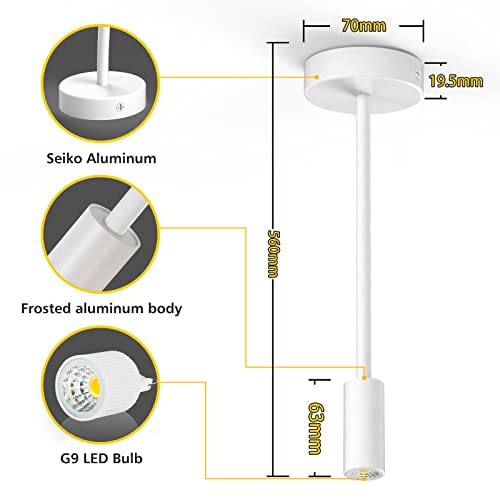 Aegislogic Modern Kristall LED Leuchte Pendelleuchte Esstischleuchte Hängeleuchte Deckenleuchte Innen Dekorativ Lampe Beleuchtung Pendellampe Esszimmer Wohnzimmer Bartheke Inkl 1x G9 Socket