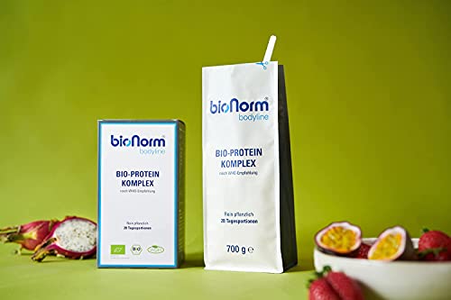 BIONORM bodyline veganes Protein Pulver - Eiweiß Pulver in Bio-Qualität aktiviert den Stoffwechsel & unterstützt den Muskelaufbau ohne Molke, Soja & Aromen, Mahlzeitersatz mit natürlichem Geschmack