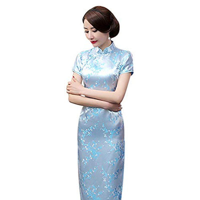 Kalaokei Cheongsam-Kleid, traditionelles Pflaumenblüten-Damenkleid, lang, chinesisch, Cheongsam, Brautjungfer-Abendkleid