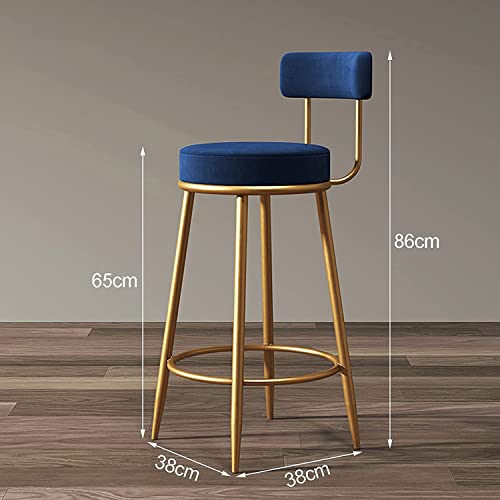 MOCHIYIA Barstools Barhocker 2er Set Designer Barstuhl Hocker Tresenhocker Bistrohocker gepolstert,mit Fußstütze Samt Metallbeine für Zuhause Küche und Esszimmer und Theke Grün und Golden