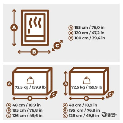 DHARANI® S2 Ganzkörper Sauna für 2 Personen (neues Modell 2022) – Hautpflege – Bedienfeld – USB (MP3) – Radio – Vorteile für das Immunsystem – Wärme mit Kohleöfen