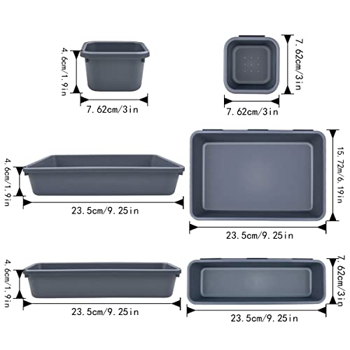 Schubladen Einlagen 16 Stk Trennsystem Gewürz Organizer Schublade Schwarz Trenner Bad Organizer Boxen Set mit 40 Silikon-Anti-Rutsch-Kugel Hemnes Kommode Küche Schreibtisch Utensilien