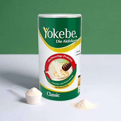 Yokebe Classic - Diätshake zum Abnehmen - glutenfrei und vegetarisch - Mahlzeitersatz zur Gewichtsabnahme mit hochwertigen Proteinen - 500 g = 12 Portionen