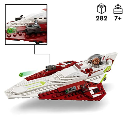 LEGO 75333 Star Wars Obi-Wan Kenobis Jedi Starfighter, Spielzeug zum Bauen mit Taun We, Droidenfigur und Lichtschwert, Angriff der Klonkrieger Set