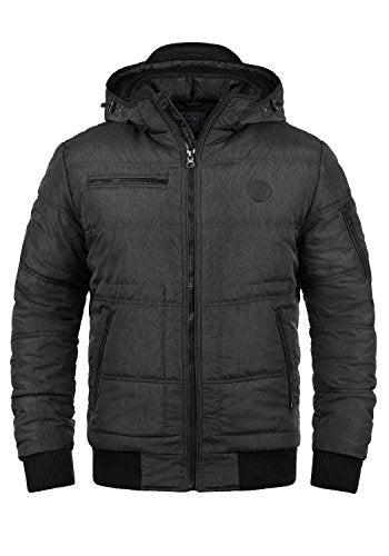 Blend Boris Teddy Herren Winter Jacke Steppjacke Winterjacke gefüttert mit Kapuze, Größe:S, Farbe:Black Teddy (75126)