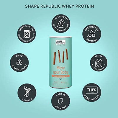 Shape Republic Whey Protein Zimt (420g) | Protein Shake | Eiweißpulver zum nachhaltigen Muskelaufbau | Hochwertige Proteine