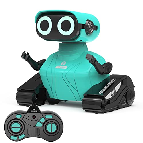 GILOBABY RC Roboter Kinder Spielzeug, Ferngesteuerter Roboter mit 2,4 GHz Fernbedienung, LED-Augen, Flexible Arme, Singender und Tanzender, Geschenke für Kinder Jungen und Mädchen ab 3 Jahre – Blau