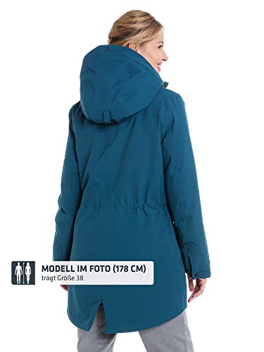 wind- und wasserdichter Damen Parka mit verstellbarer Taille, Wintermantel mit 4-Wege-Stretch und Teddyfutter