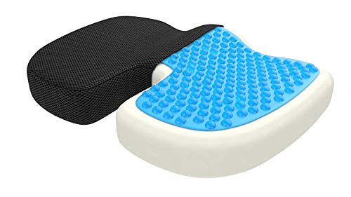 bonmedico Sitzkissen orthopädisch - Memory Foam Gel Steißbeinkissen - Ergonomisches Sitzkissen für Auto & Bürostuhl, Rollstuhlkissen - Wellness Weihnachtsgeschenke - Schwarz Netz (Standard)