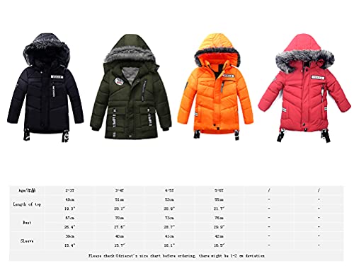 Odziezet Baby Steppjacke Jungen mit Kunstfell Dicke Kinderjacke Winterjacke Warme Gegütterte Kapuzenjacke 2-7 Jahre alt