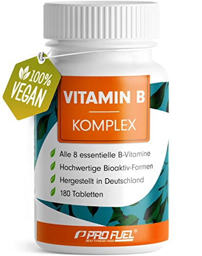 Vitamin B Komplex hochdosiert mit B12 - 180 Tabletten - alle 8 B-Vitamine (B1, B2, B3, B5, B6, B7, B9, B12) mit Aktivformen wie Quatrefolic®, Co-Faktoren Cholin & Myo-Inositol, laborgeprüft, vegan