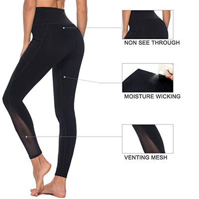 Persit Yoga Leggings Damen, Sporthose Yogahose Sport Leggins Tights für Damen, 40-42 (Herstellergröße L), Schwarz