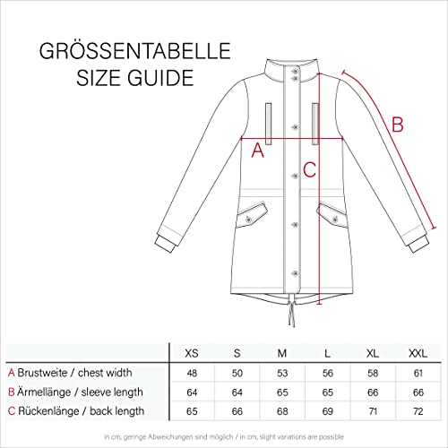 Navahoo Damen Jacke Frühling Übergangsjacke Parka Mantel Kapuze B692 [B692-Wek-Grün-Gr.S]