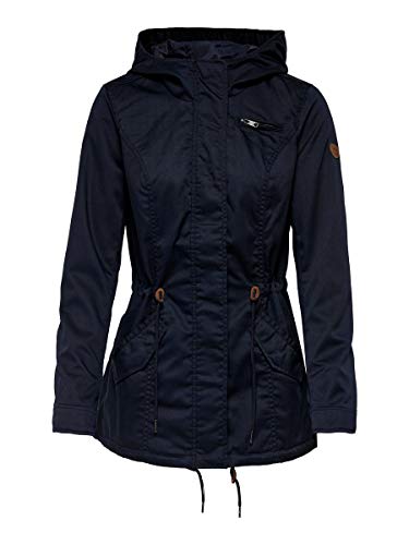 ONLY Damen Übergangsjacke Kurzmantel New Lorca Spring Parka 15168792 Blue Graphite L