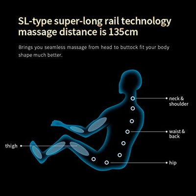 Lzour Massagestuhlregler, Ganzkörper-Massagestuhl für Wohnzimmer mit SL-Track, Bluetooth-Lautsprecher, Null-Gravity, Thai-Fußmassage