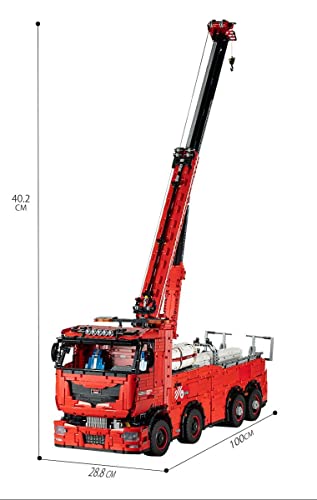 Mould Technik Kran LKW 19008, Technik Pneumatik LKW Ferngesteuert, 10966 Teile Technic Kranwagen Motorisierte Modell mit 19 Motoren, Custom Bausteine Kompatibel mit Lego Technik