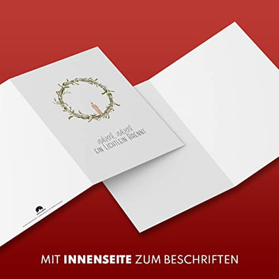 Weihnachtskarten mit Umschlag Set (12 Stück) - A6 Klappkarten für Weihnachten - Christmas Postkarte mit Umschlägen für deine Weihnachtsgrüße - Coole Weihnachtspostkarten mit und ohne Sprüche