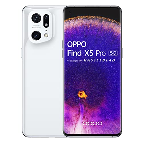 OPPO Find X5 Pro 5G Smartphone, Snapdragon 8 Gen 1, 6,7 Zoll AMOLED WQHD+ 120Hz, 50MP Dual Primärkameras, 4K Ultra Night Video, 12GB + 256GB, 5000mAh 80W Supervooc, IP68 [UK Version], Keramik Weiß