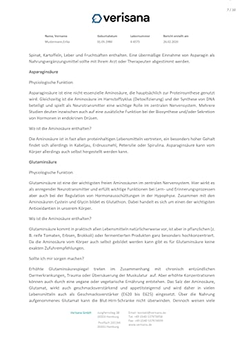 Aminosäure Test auf 18 Aminosäuren – Aminogramm inkl. essentielle Aminosäuren Leucin, Methionin, Phenylalanin, Threonin, Tryptophan, Valin