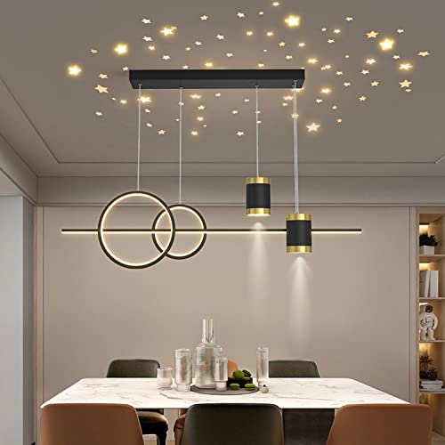 LED Pendelleuchten Esstisch Dimmbar Hängeleuchte mit Fernbedienung Esstischlampe Sternenhimmel Design Hängelampe Wohnzimmer Höhenverstellbar Modern Kreativität Esszimmer Küche Bar kronleuchter 100cm