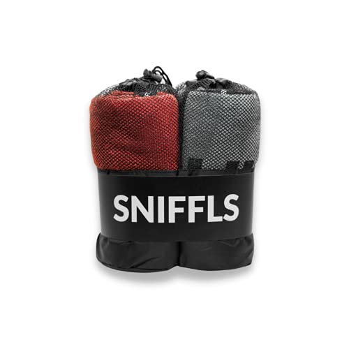 Sniffls® Premium Hundehandtuch (2er-Pack, Weich u. Waschbar) Extra saugfähig und schnell trocknendes Mikrofaser Handtuch für kleine und große Hunde, Perfektes Hundezubehör mit praktischer Tasche