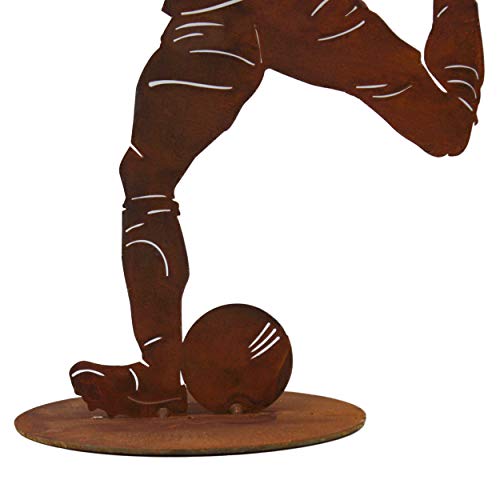 Rostikal Fußball Deko Geburtstag Geschenk 40 cm - Gartendeko Figuren Rost Edelrost