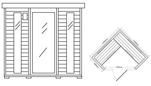 XXL Luxus LED Infrarotsauna Infrarotkabine Wärmekabine Sauna +Radio USB MP3.inkl. Speditionslieferung