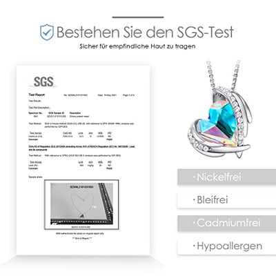 CDE Kette Damen Rosegold Herz Halskette für Frauen Schmuck mit Elegante Geschenkverpackung Geschenk für Sie Frau Freundin Mama Valentinstag/Party/Hochzeitstag/Jubiläum/Geburtstag/Weihnachten