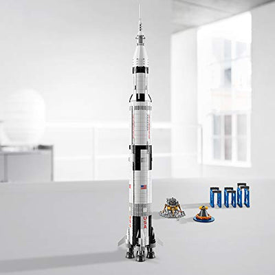 LEGO 92176 Ideas NASA Apollo Saturn V Weltraumrakete und Fahrzeuge, Raumschiff Bauset für Sammler, Modellbausatz für Teenager und Erwachsene