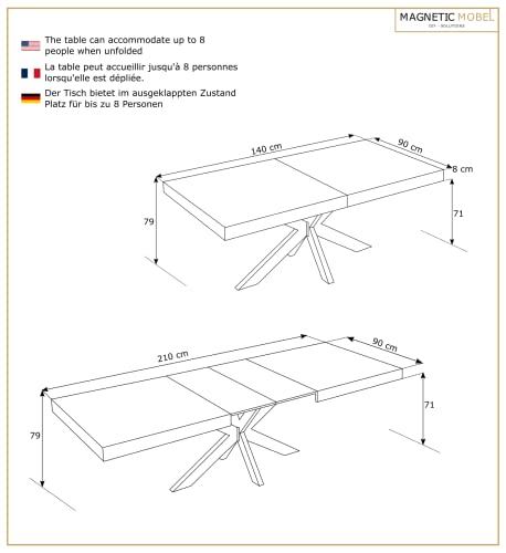 Ausziehbar Esstisch Avia Esszimmertisch Wohnzimmertisch Küchentisch mit Tischgestell Spider (Tischgestell: Gold, Marmur)