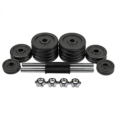 #DoYourFitness professionelles Dumbbell-Set Gusseisen Kurzhantel Hanteln Stangen gerändelt mit Sternverschlüssen 2er Set 30kg, inkl. Koffer