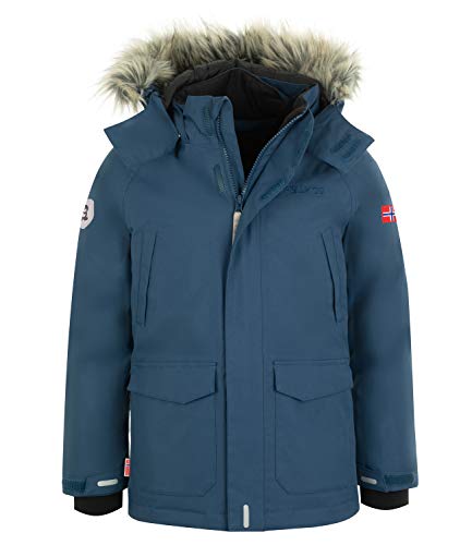 Trollkids Spitsbergen Mantel Parka, Mystik Blau, Größe 176