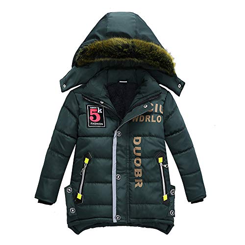 XXYsm Mantel Winter Kinder Junge Jacke Jacke Warme Outwear Mit Kapuze Steppjacke Coat Kapuzenmantel Marine 130/6-7 Jahre