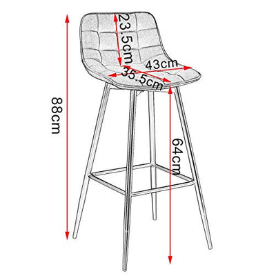 WOLTU 4er Set Barhocker Barstuhl Hocker Tresenhocker Bistrohocker Design Stuhl Kunstleder Metall Braun BH249br-4