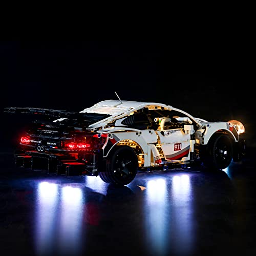 BRIKSMAX Led Beleuchtungsset für Lego Technic Porsche 911 RSR - Compatible with Lego 42096 Bausteinen Modell - Ohne Lego Set（Fernbedienung Version